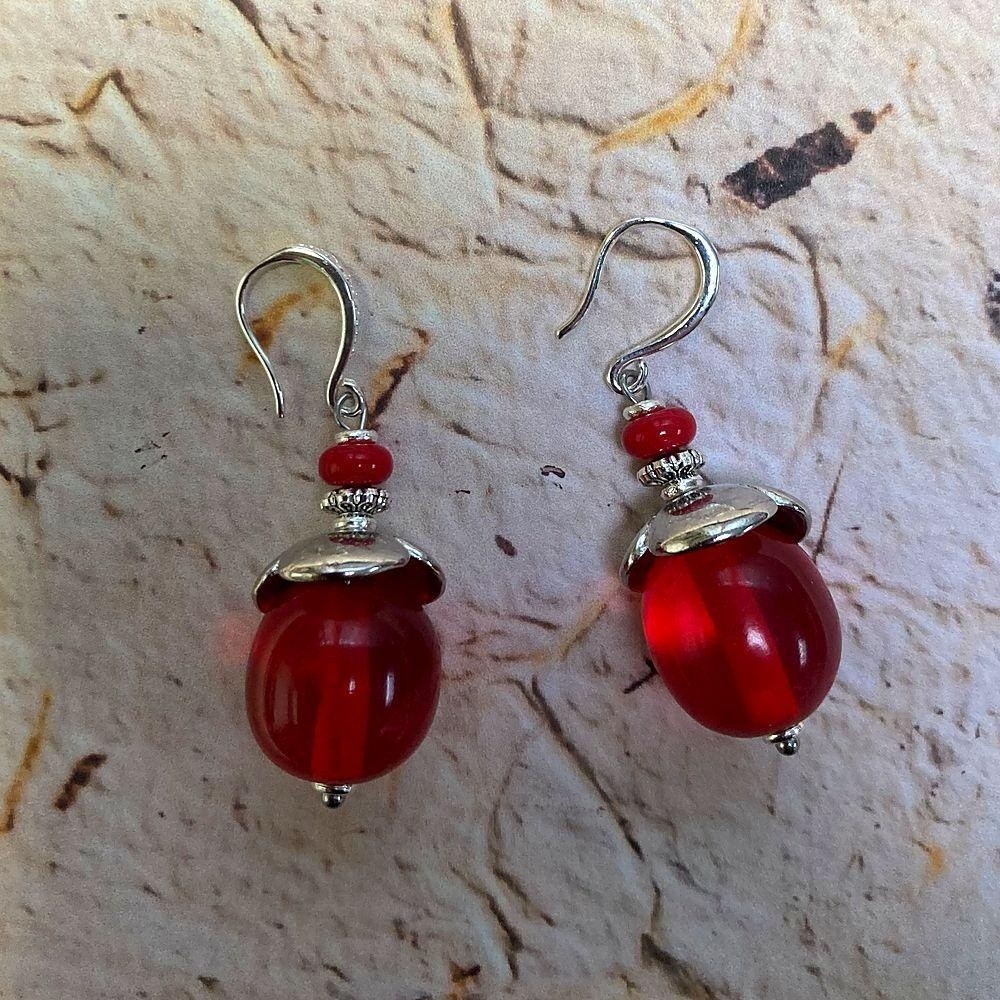 Rubis Translucide — Boucles d’oreilles fait main SoClô Atelier
