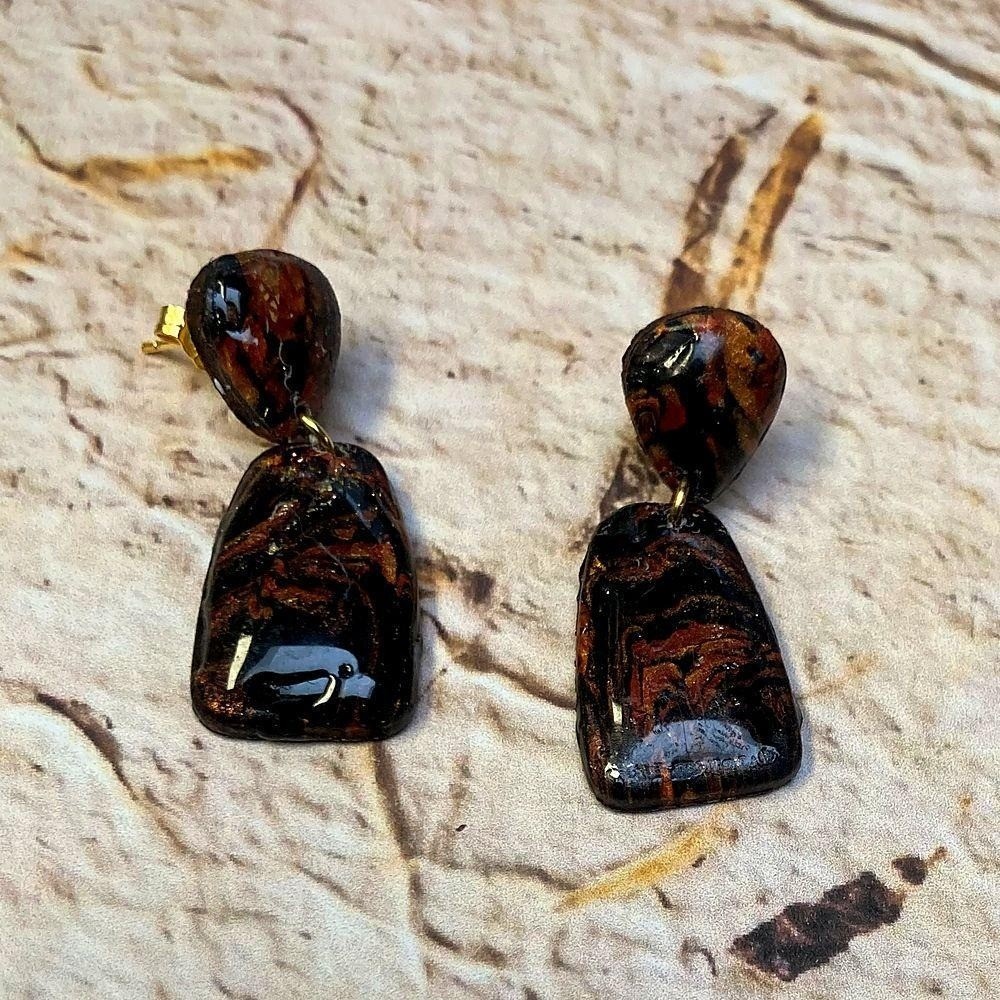 Veines Cuivrées — Boucles d’oreilles fait main SoClô Atelier