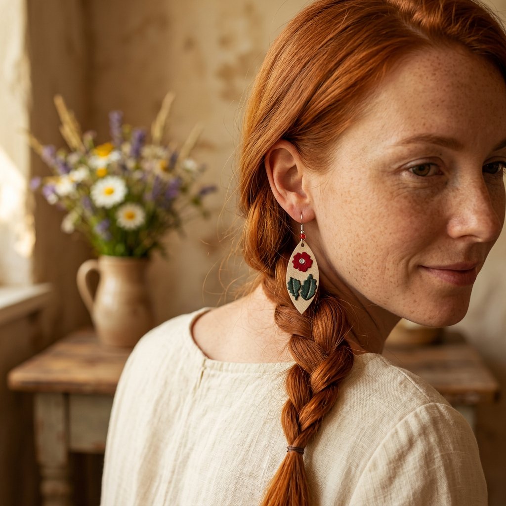 Passion champêtre  porté — Boucles d'oreilles fait main SoClô Atelier