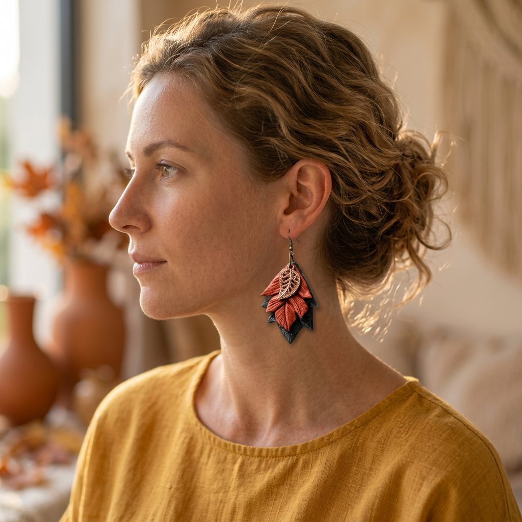 Libellule d’Automne porté — Boucles d'oreilles fait main SoClô Atelier