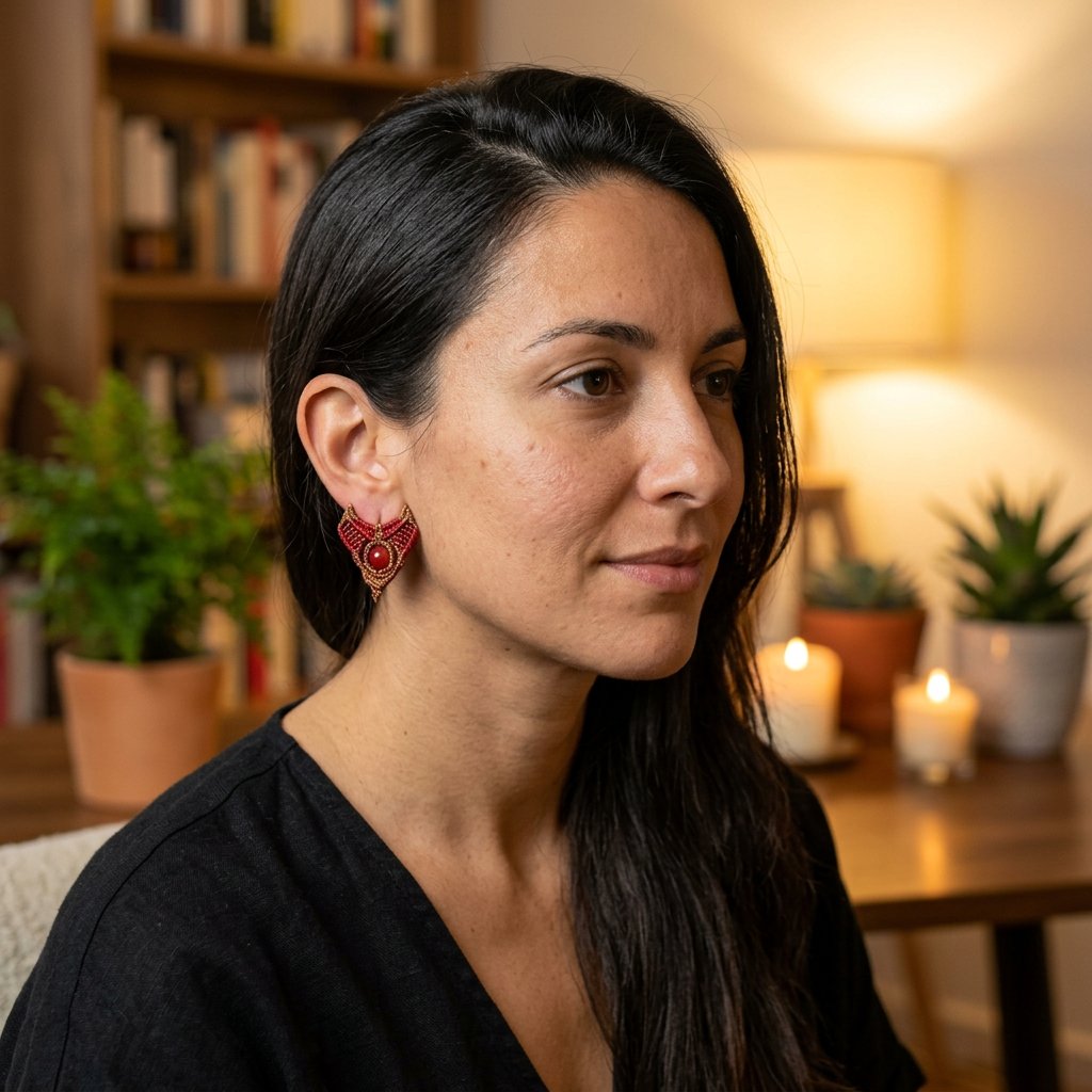 Grenadine porté — Boucles d'oreilles fait main SoClô Atelier