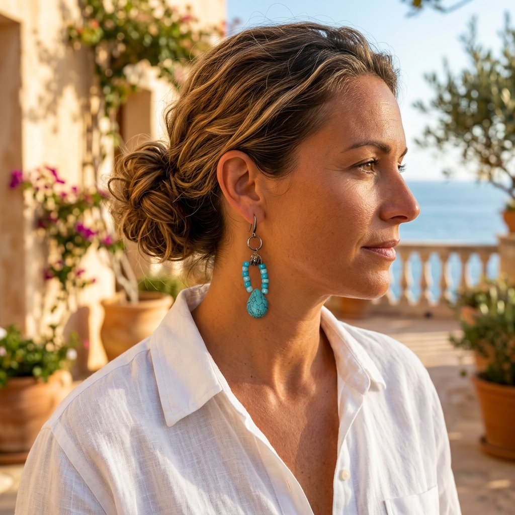 Lagune porté — Boucles d'oreilles fait main SoClô Atelier