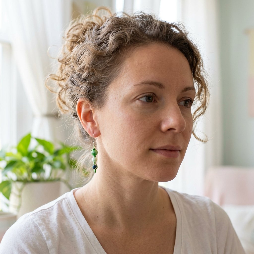 Nuage de Coton porté — Boucles d'oreilles fait main SoClô Atelier