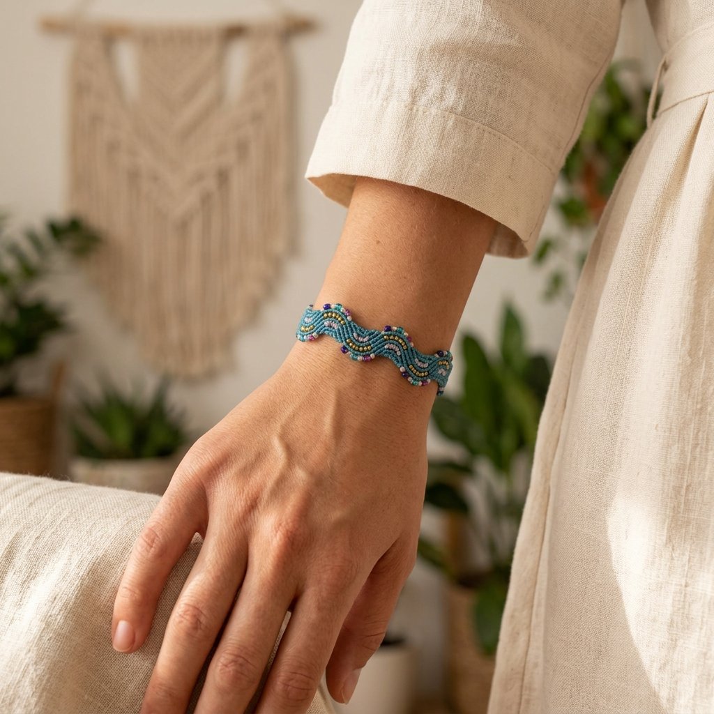 Grande Bleue porté — Bracelets fait main SoClô Atelier