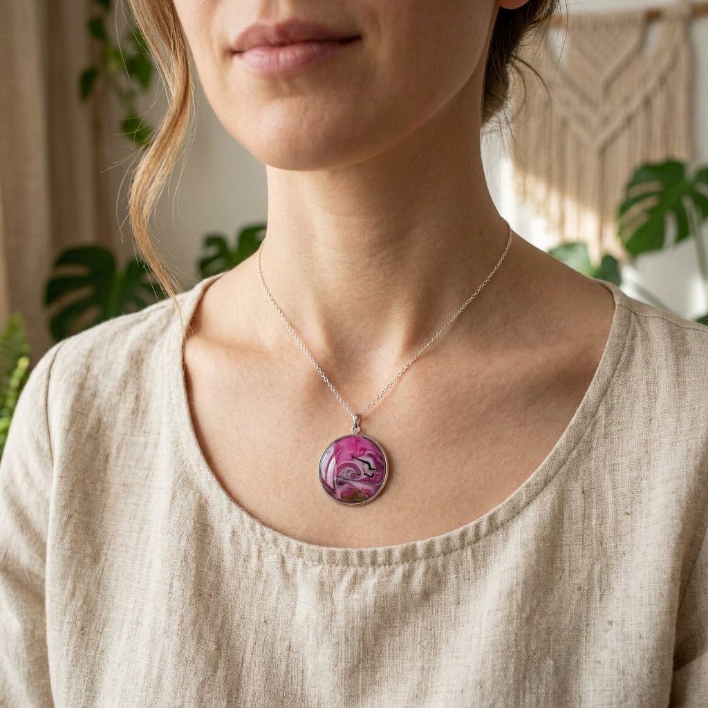 Aurore Boréale porté — Colliers & Pendentifs fait main SoClô Atelier