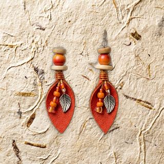 Feuille Braise — boucles d’oreilles fait main à Clermont-Ferrand